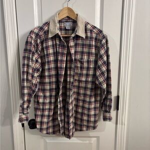 Men's Plaid Casual Button Down Shirt - Red and Blue